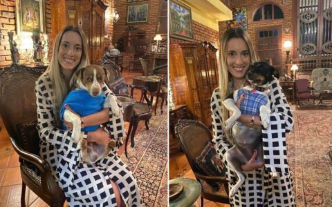 Carolina Botelho com os cães Dingo e Cacau - Foto Acervo Pessoal